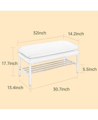 Modern Upholstered End of Bed Bench with Storage Shelf, Versatile Shoe Rack Ottoman for Entryway or Bedroom-The Pop Home