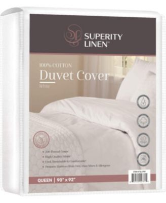 Superity Linen 100% Premium White Cotton Duvet Covee 200 Thread Count