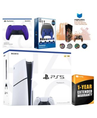Playstation 5 Slim Disc with Extra Controller, Gamer Starter Kit and MightySkins Decal Voucher + 1 Year CPS Extended Warranty