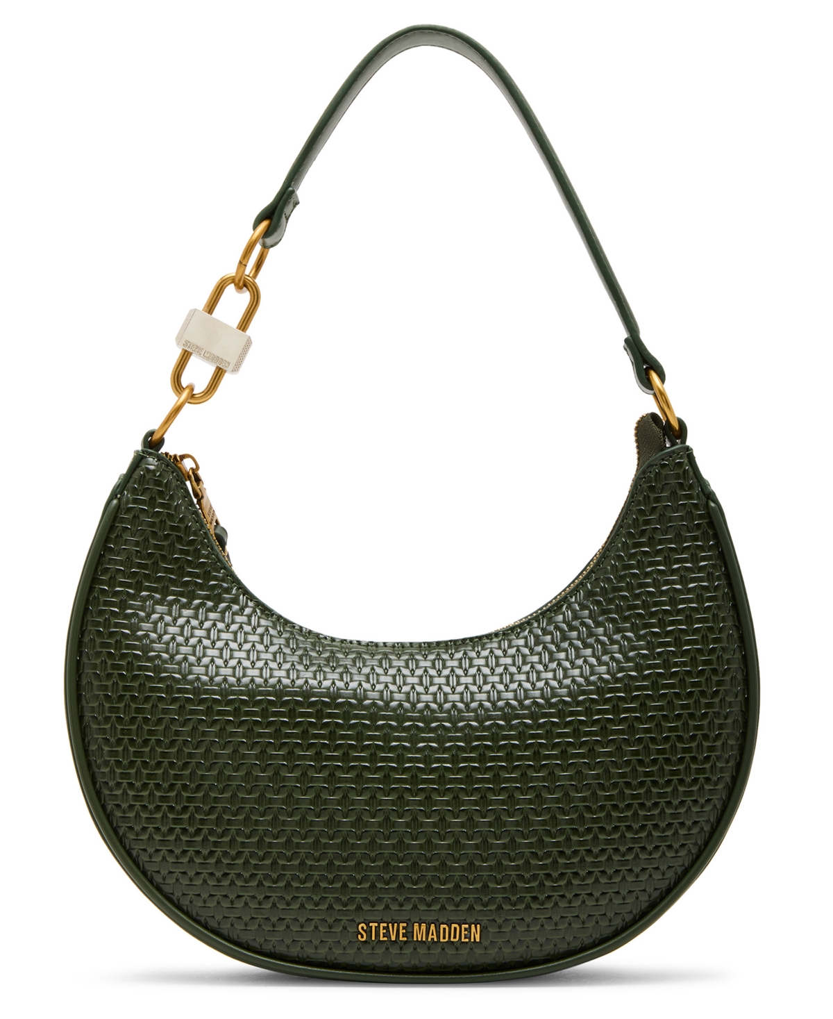 Lohan-w Embossed Woven Small Hobo Bag - White