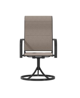 CASAINC PVC-coated polyester Fabric Iron Frame Swivel Dining Chair (Set ...