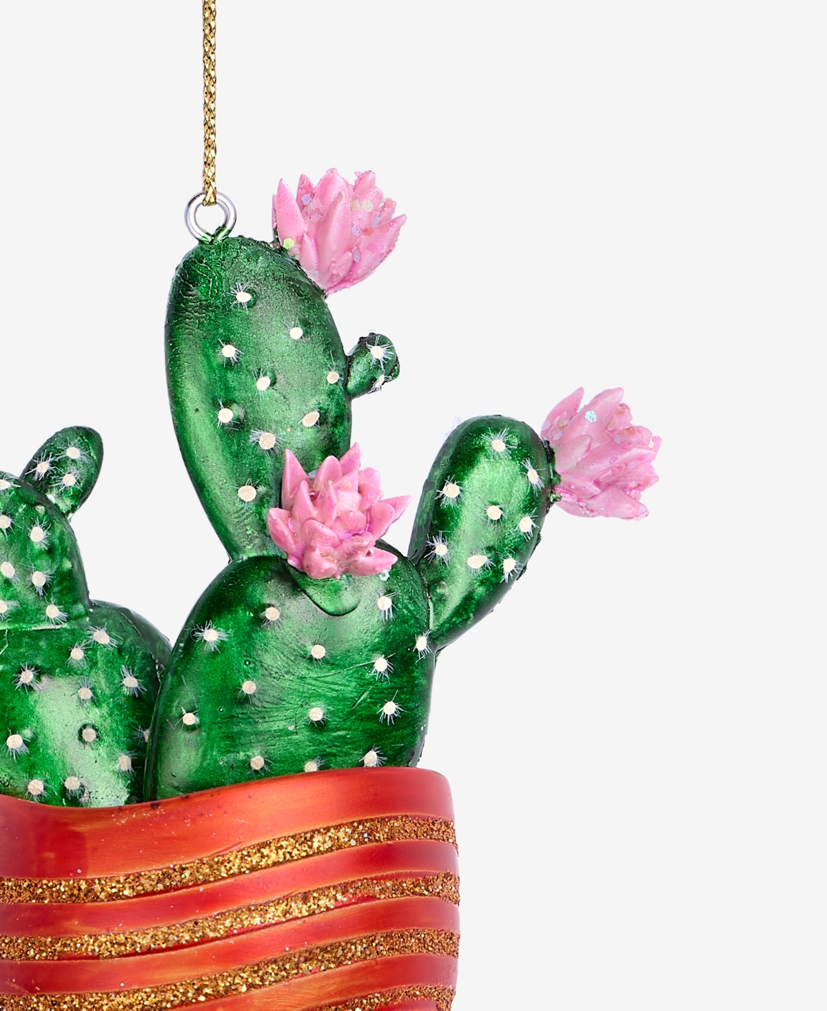 Holiday Lane Eclectic Charm Glass Potted Cactus Ornament, Macy's Exclusive In Transparent