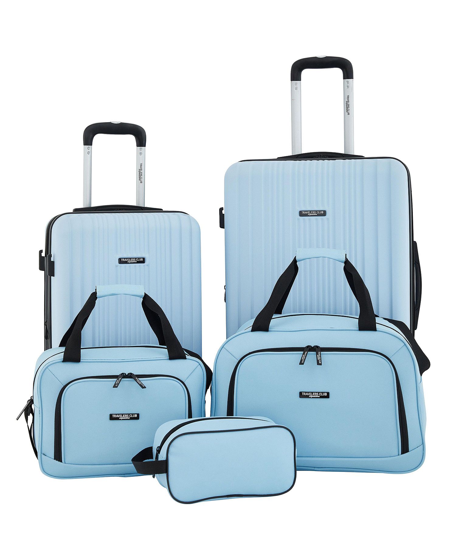 5-Piece Travelers Club Velocity Expandable Rolling Hardside Luggage Set (Summer Song Blue)