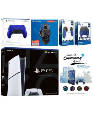 PlayStation 5 Slim Digital with Extra Controller, Plantronics Headset, Gamer Kit, Trigger Kit and MightySkins Decal Voucher