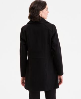 Women's Single-Breasted Notched-Collar Peacoat