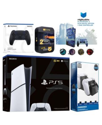 Playstation 5 Slim Digital with Extra Chroma Pearl Controller, Charging Dock and MightySkins Decal Voucher + 2 Year CPS Extended Warranty