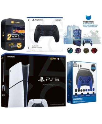 Playstation 5 Slim Digital with Extra Chroma Pearl Controller, Gamer Starter Kit and MightySkins Decal Voucher + 2 Year CPS Extended Warranty