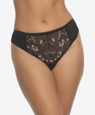 Women's Allure Embroidered Overlay Thong Panty