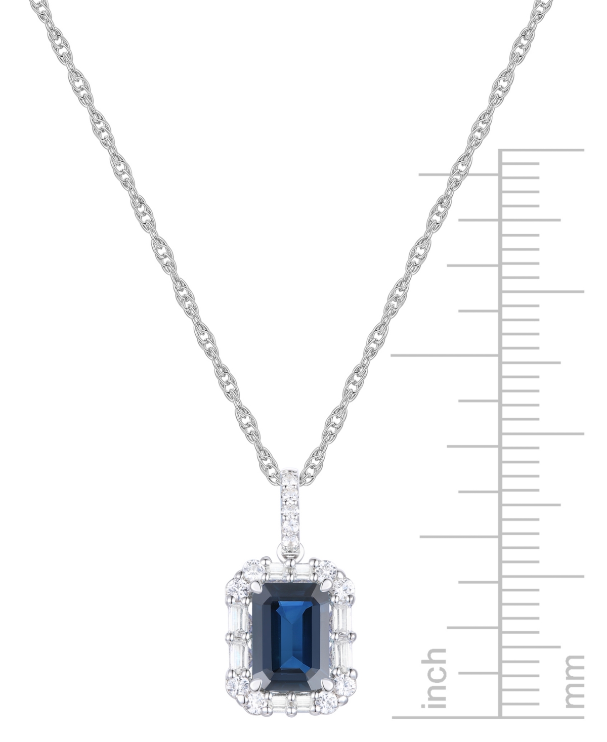 Macy's Emerald (1 Ct. T.w.) & Diamond (1/4 Ct. T.w.) Halo 17" Pendant Necklace In 14k Gold (also In Ruby An