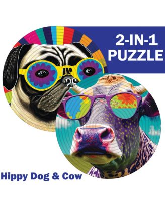 Spin Flip Puzzle: Hippy Dog & Cow
