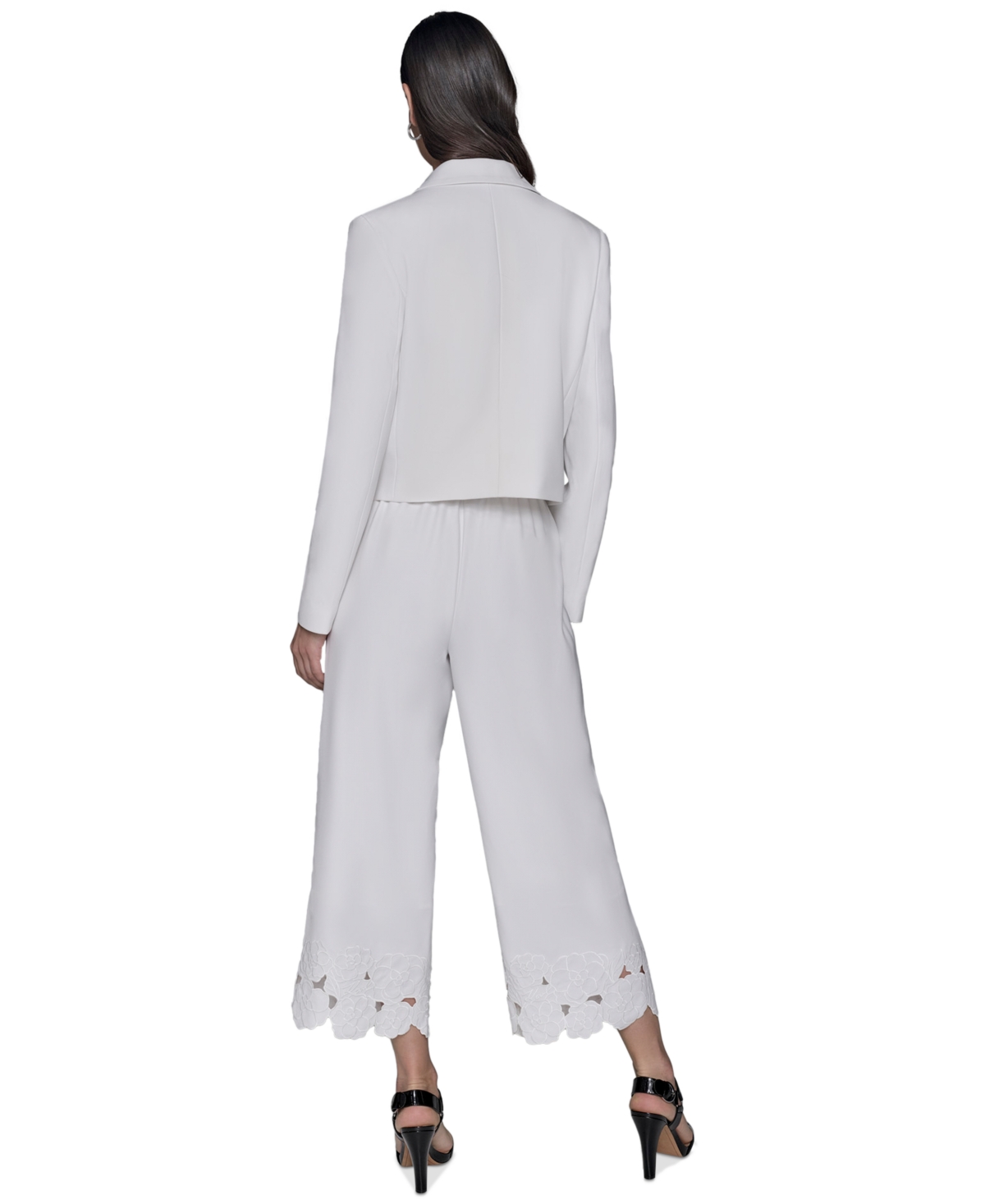Karl Lagerfeld Women's Cropped Embroidered Blazer
