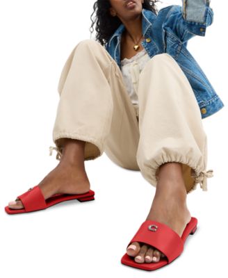 COACH Women's Sculpted C Flat Sandals - Macy's