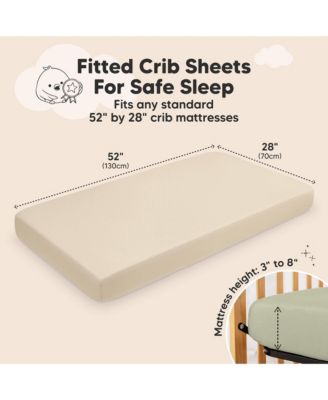 2pk Aereo Fitted Crib Sheets for Boys, Girls, 52x28 Standard Baby Crib Mattress Sheets, Bamboo Viscose Cotton