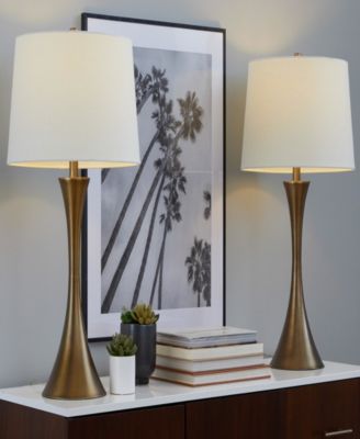 29" Metal Lenuxe Contemporary Table Lamp, Set of 2