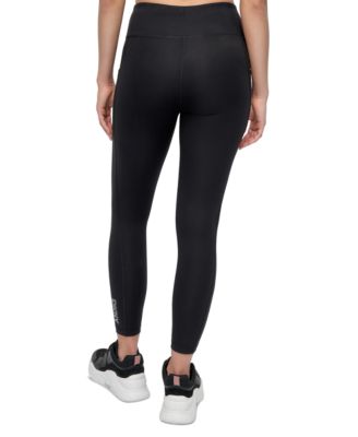 Women's Rhinestone-Logo High-Rise 7/8 Leggings