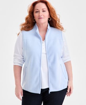 Plus Size Solid Polar Fleece Vest
