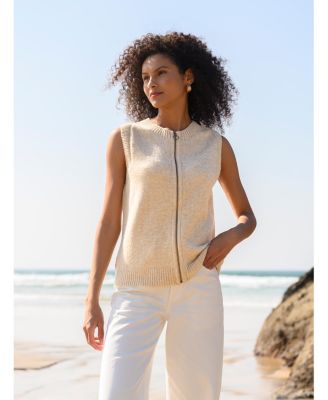 Women's Zip Through Sleeveless Cardigan