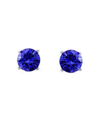Classic Set of 2 CZ Cubic Zirconia Solitaire Stud Earrings Screwback Posts 7MM Sterling Silver