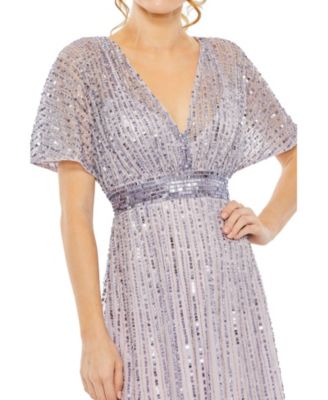 Women's A Line Embellished Short Sleeve Dress