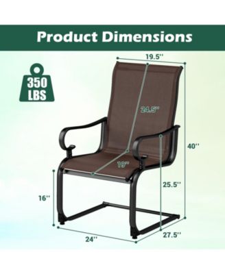 Set of 2 Patio Chairs with Quick-drying and Breathable Fabric for Backyard