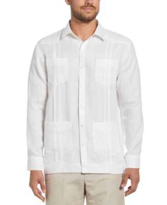 Chemise Homme Cubavera - Taille L - Tissu Lin/rayon Beige, Motif Aztec - Occasion Très Bon état