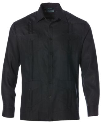 Men's 100% Linen Long Sleeve 4 Pocket Guayabera Shirt