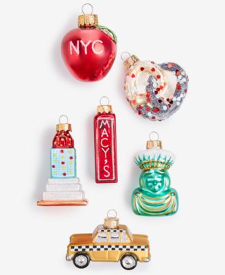 Holiday Lane - Heritage Set of 6 New York Glass Ornaments