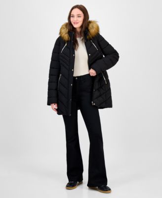 Maralyn & Me - Women's Faux-Fur Hood Puffer Coat
