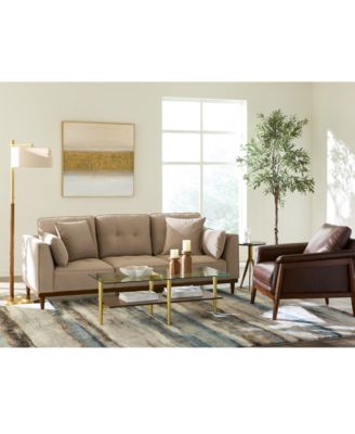 Macy's Hazelynn Fabric Sofa Chaise Collection Exclusively At Macys In Blue