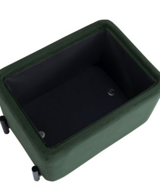 24" Velvet Kyoto Small Storage Ottoman