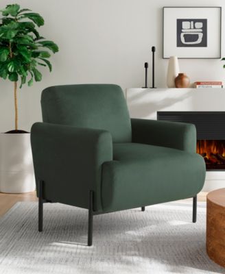 35.3" Velvet Kyoto Accent Chair