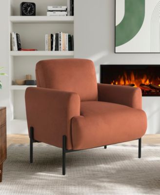 35.3" Velvet Kyoto Accent Chair