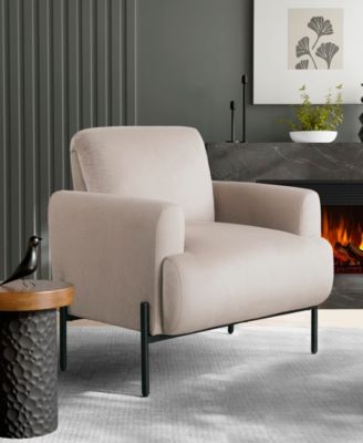 35.3" Velvet Kyoto Accent Chair