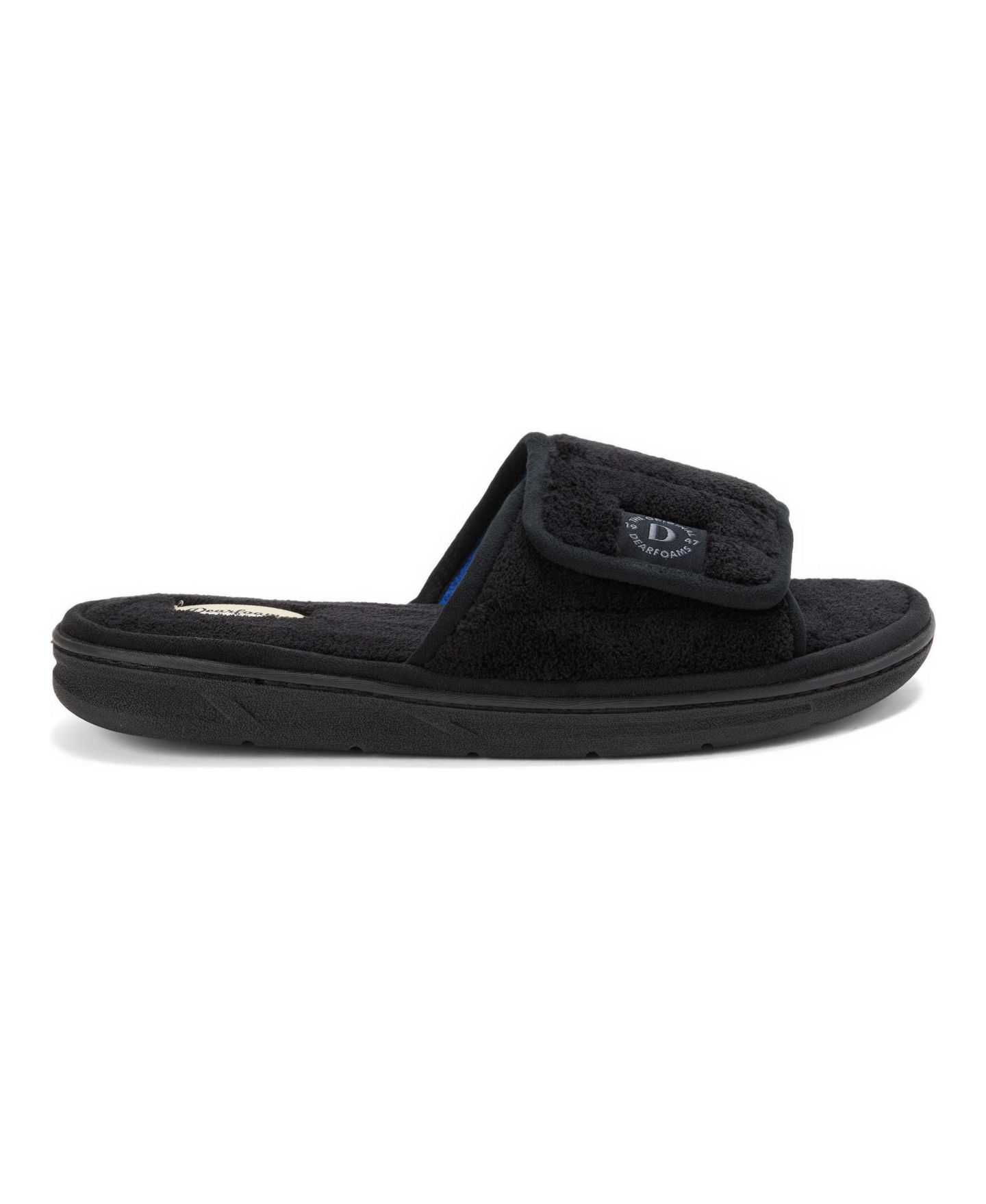 Мужские тапочки Dearfoams Collin Terry Adjustable Shower Slide House Slipper, цвет: Чёрный — фото 3