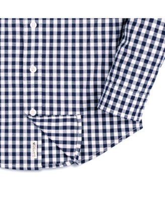 Boys Organic Long Sleeve Stretch Poplin Roll-Up Button Down Shirt