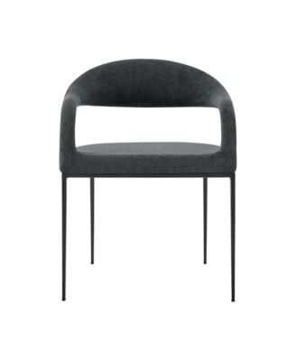 Set of 2 Upholstered Polyester Open Back Dining Arm Chairs