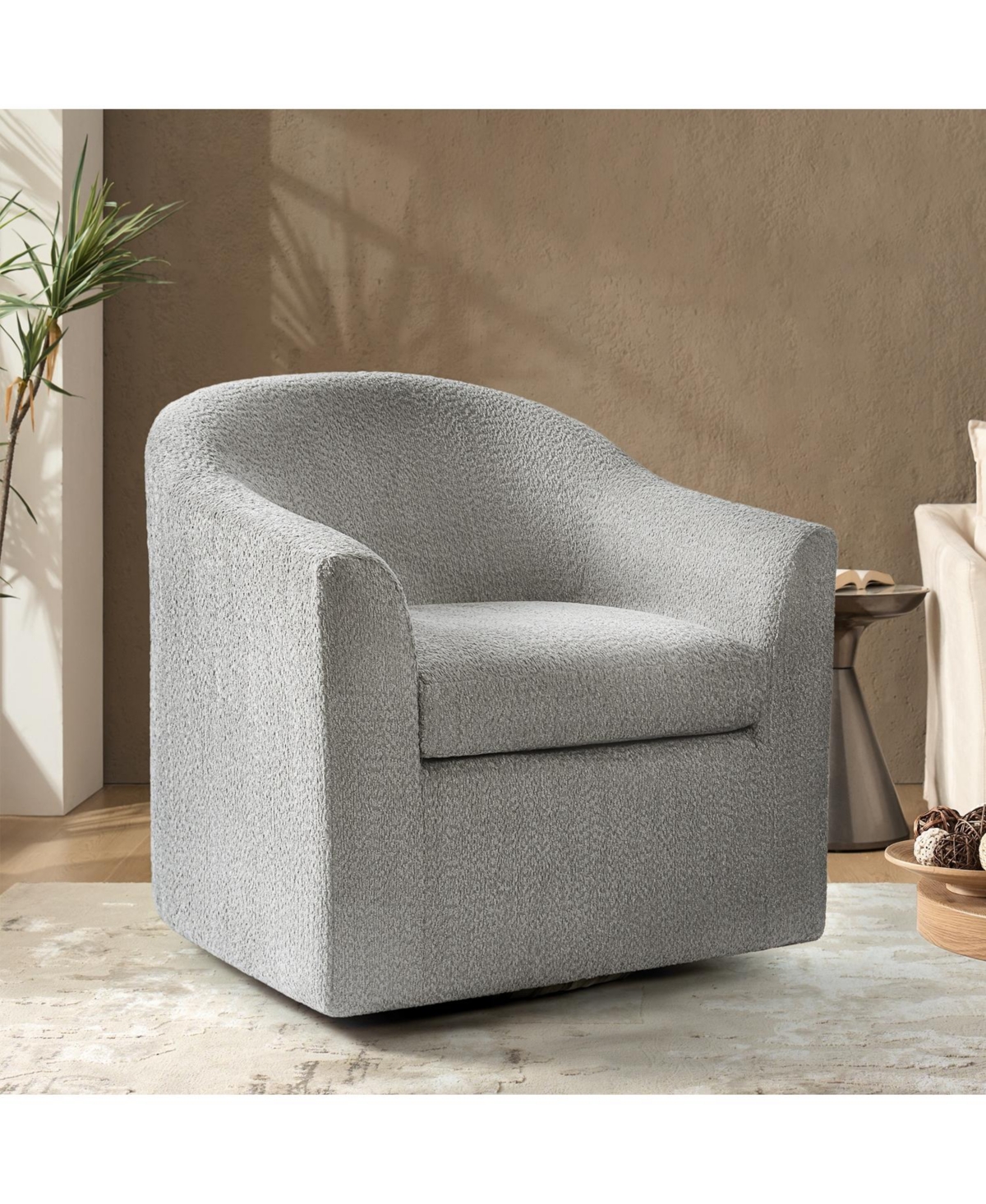 Azahara Modern Slipcovered Swivel Armchair