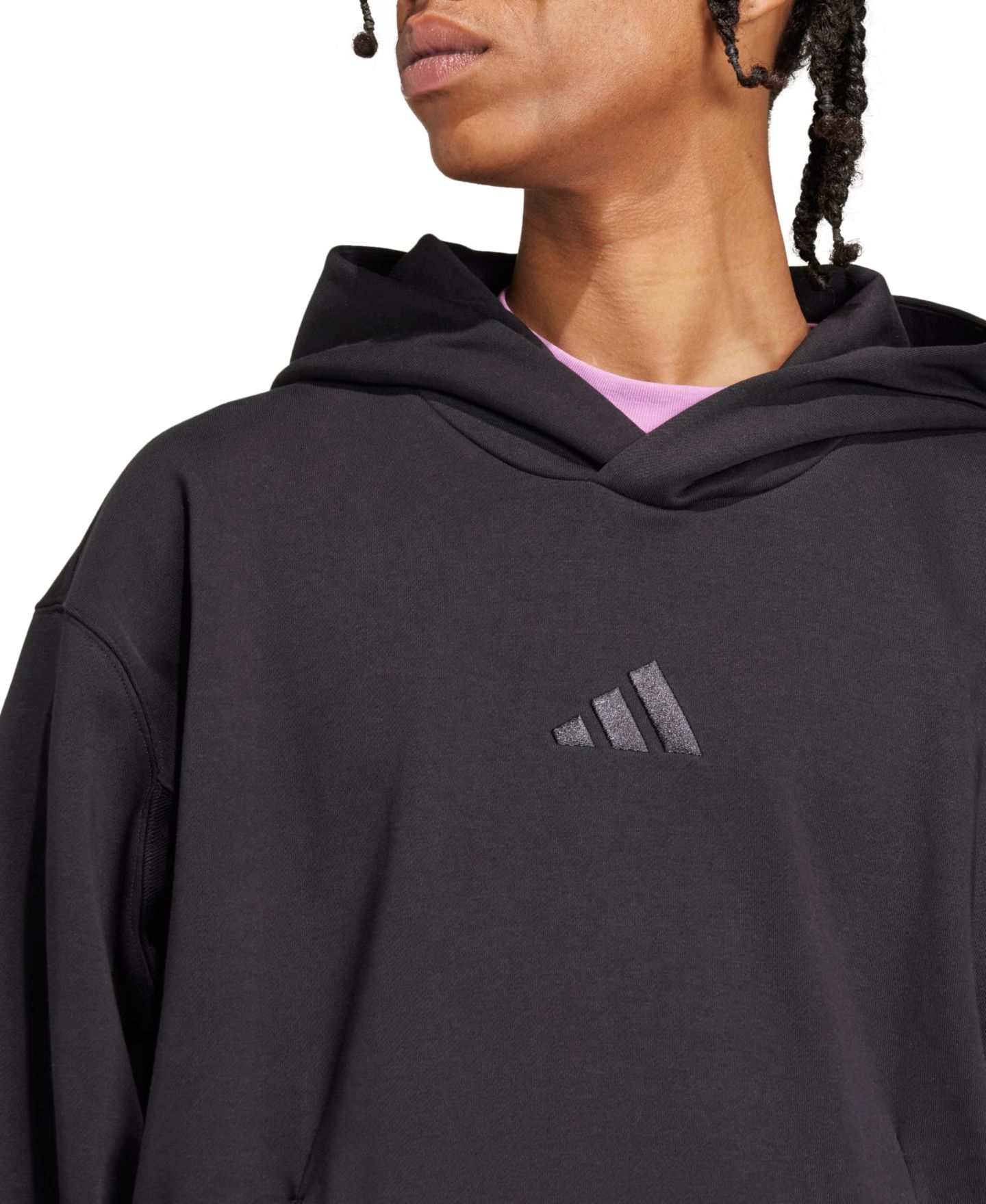 Мужское худи adidas Fleece Hooded, цвет: Чёрный — фото 2