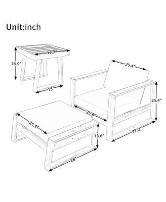 Acacia Wood Outdoor Lounge Set - Chair & Ottoman, Perfect for Patios, Balconies, and Gardens