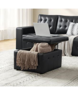 Blanca 87" wide Genuine Leather Sofa with Button Tufted Stitched Pattern