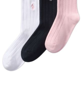 Toddler & Little Girls 3-Pk. Rib Solid Crew Socks