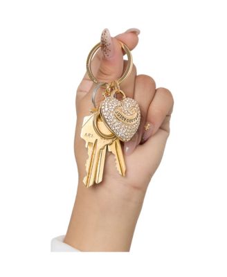 Pave Heart Keychain – Sparkling Gold-Tone Charm