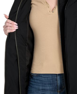 Women's Asymmetric Zip-Front Hooded Puffer Coat