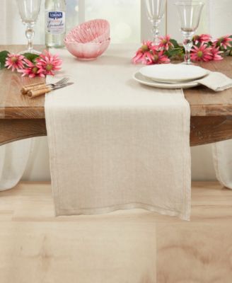 Stonewashed Overlock Edge Table Runner, 16" x 72"