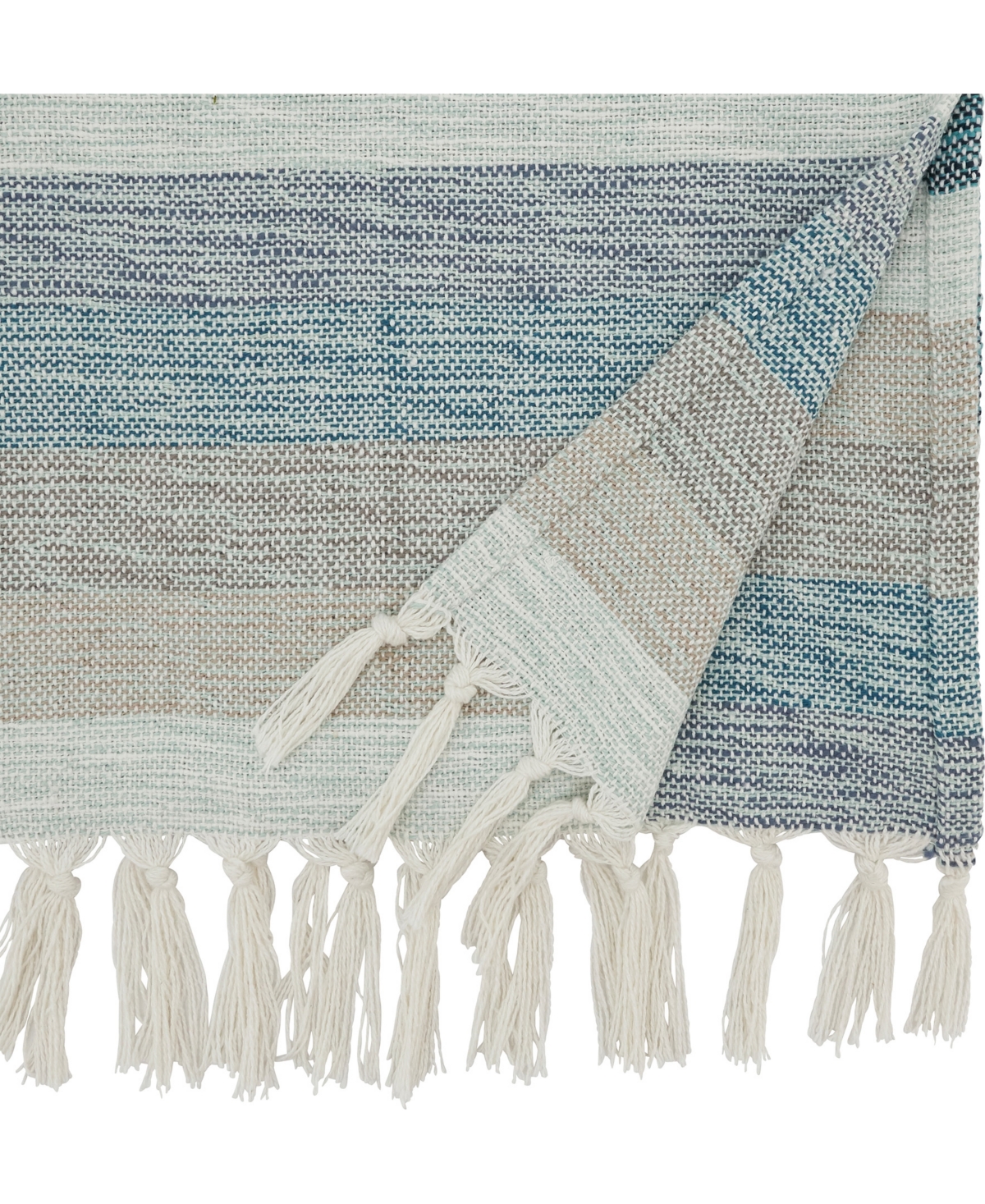 Saro Lifestyle Fringed Stripe Table Runner