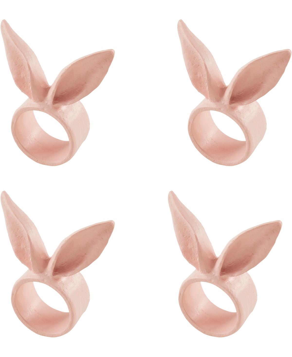 Saro Lifestyle Playful Bunny Ears Napkin Rings, Set Of 4 In Pink