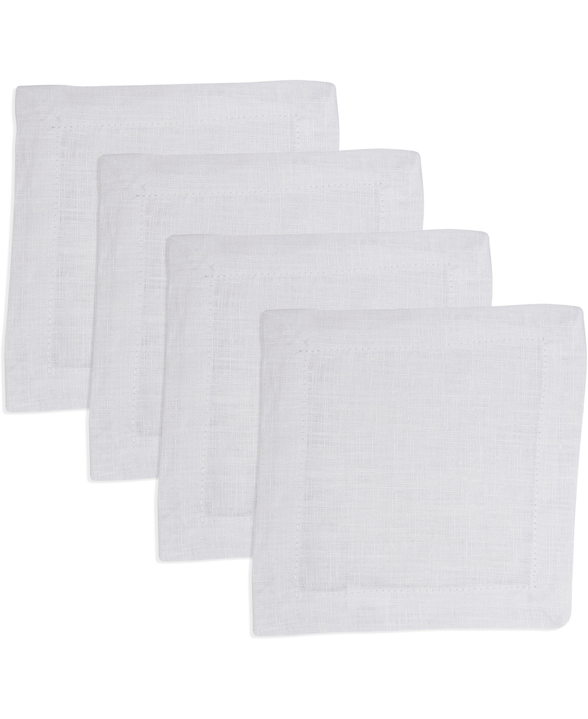 SARO LIFESTYLE PURE LINEN TEA NAPKINS, 6" X 6" 
