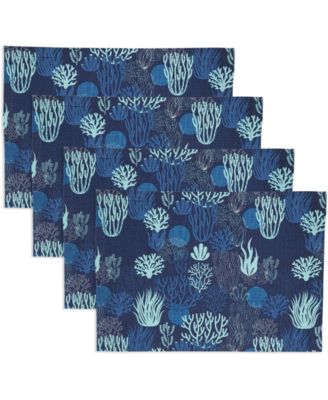 Ocean Depths Cotton Coral Placemats, 14" x 20"