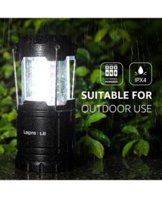LED Camping Lanterns Battery Powered, Collapsible, IPX4 Water Resistant, Outdoor Portable Lights for Emergency, Hurricane, Storms and Outages