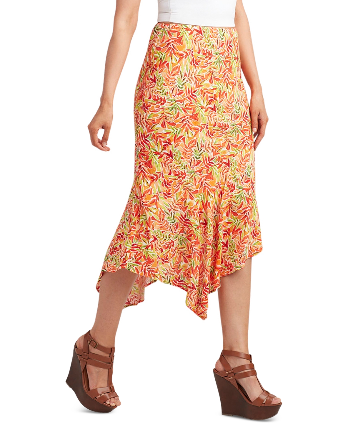 Shop Bcx Juniors' Printed Linen-blend Skirt